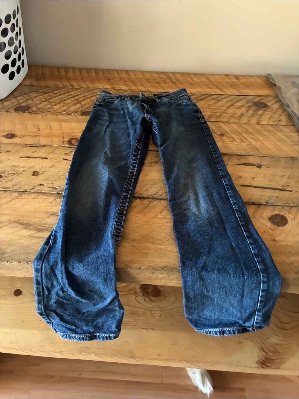Wrangler Men's Dark Blue Bootcut Jeans